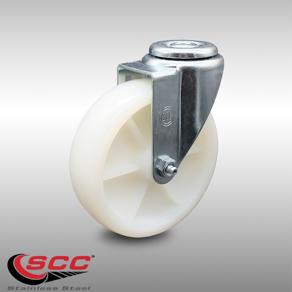 5 Inch SS Nylon Wheel Swivel Bolt Hole Caster